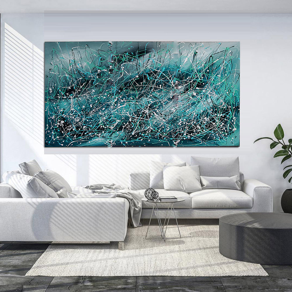Jackson Pollock Style Large Wall Art – Oceanic reflections
