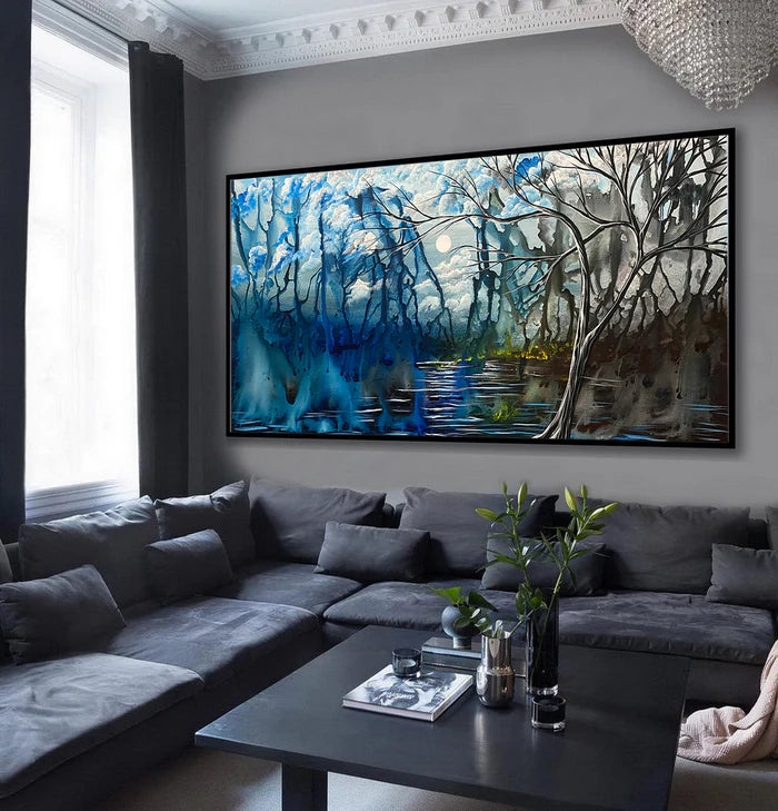 Blue Landscape Art – Modern Abstract Wall Canvas