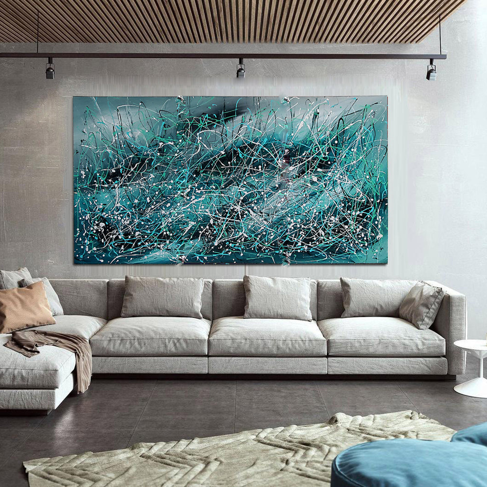 Jackson Pollock Style Large Wall Art – Oceanic reflections