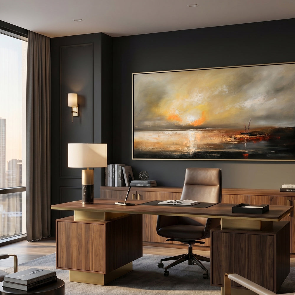 Ocean Artwork – Abstract style Gold Seascape for luxury homes - Amazing Ocean 1