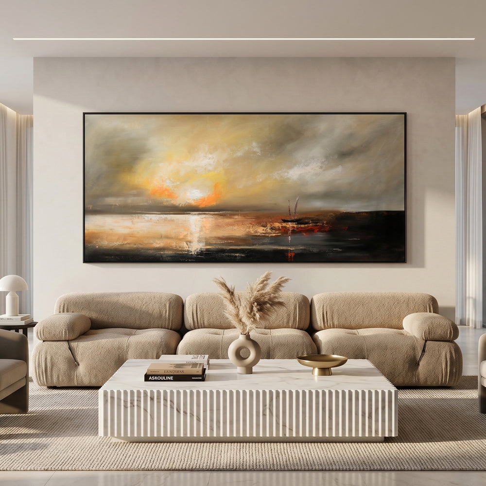 Ocean Artwork – Abstract style Gold Seascape for luxury homes - Amazing Ocean 1