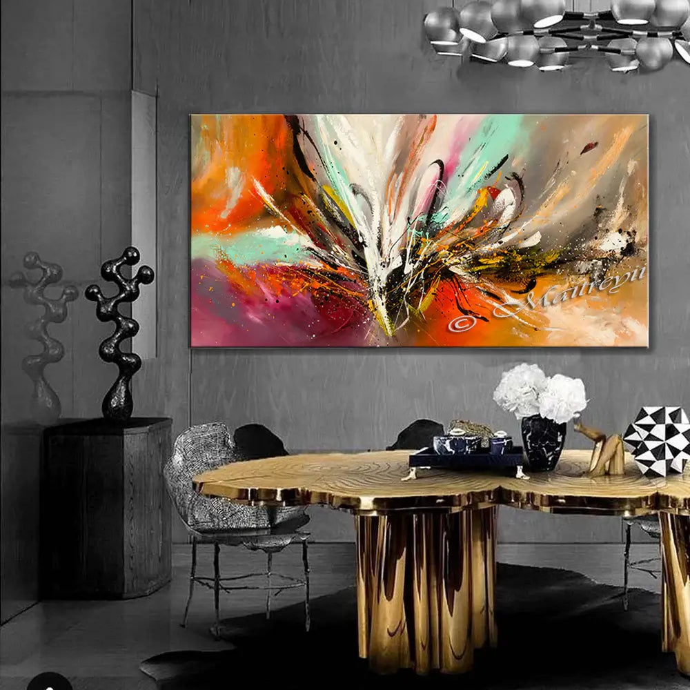 Wall Art Abstract Modern Oil Painting on Canvas Amazing Abstract Gold Flow Painting - Abstract Art 84