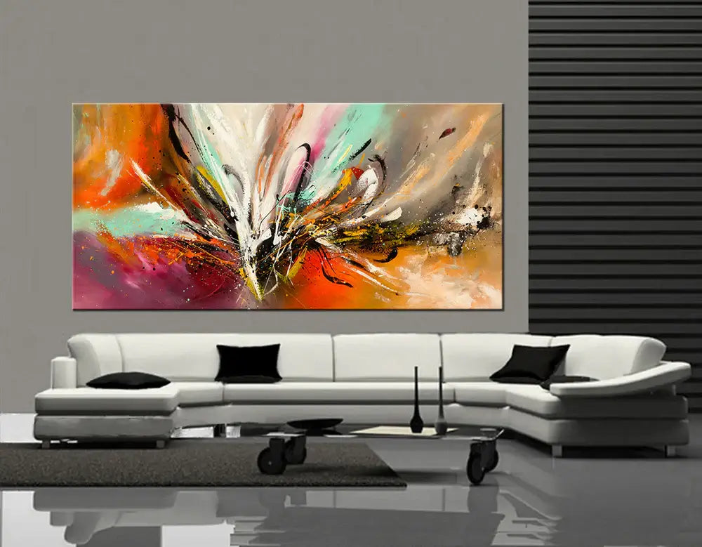 Wall Art Abstract Modern Oil Painting on Canvas Amazing Abstract Gold Flow Painting - Abstract Art 84