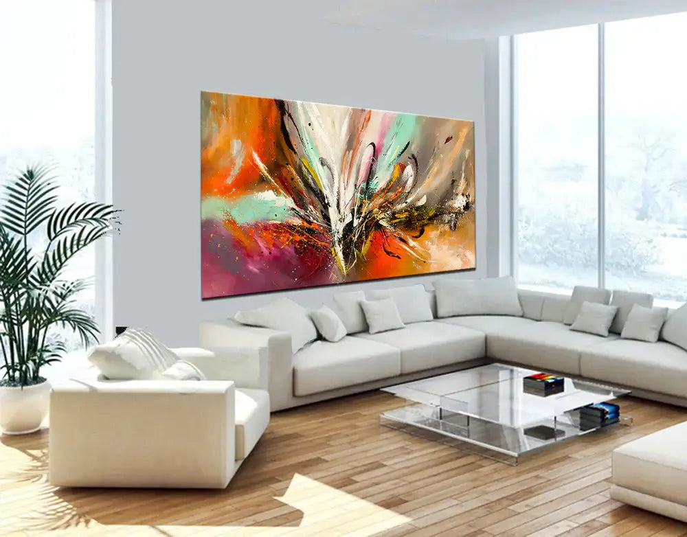 Wall Art Abstract Modern Oil Painting on Canvas Amazing Abstract Gold Flow Painting - Abstract Art 84