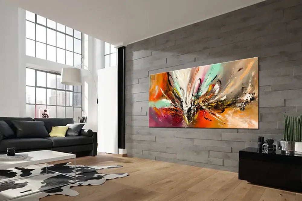 Wall Art Abstract Modern Oil Painting on Canvas Amazing Abstract Gold Flow Painting - Abstract Art 84