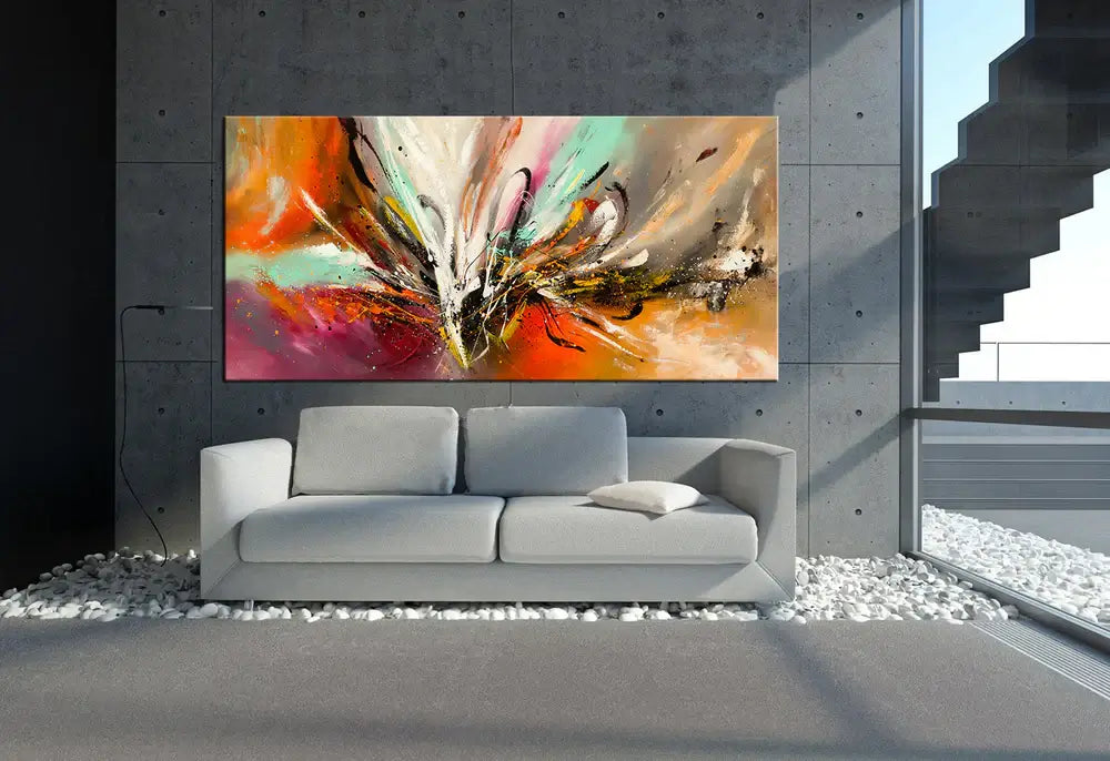 Wall Art Abstract Modern Oil Painting on Canvas Amazing Abstract Gold Flow Painting - Abstract Art 84