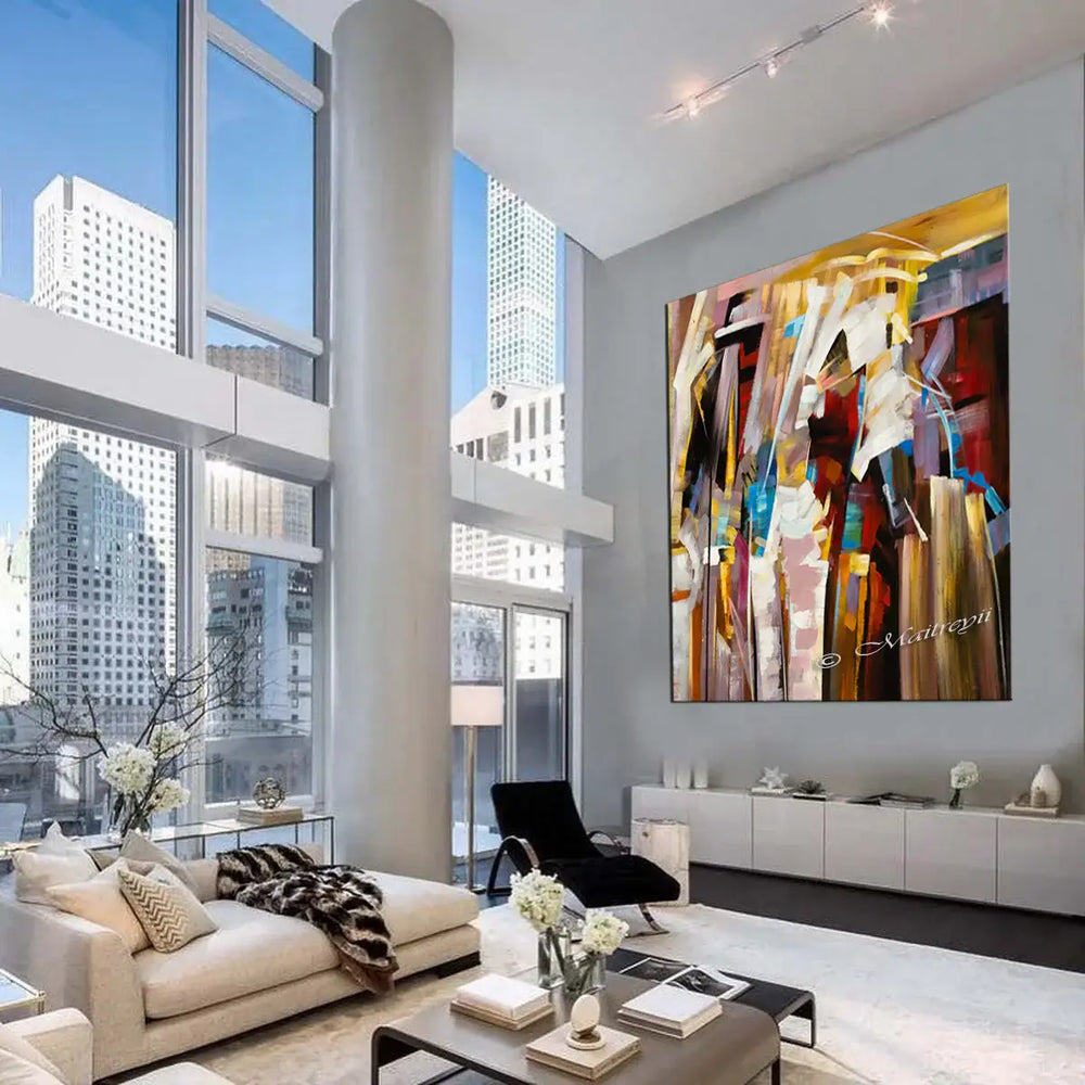 Abstract Modern art Original Paintings Teal color - Abstract Art 90