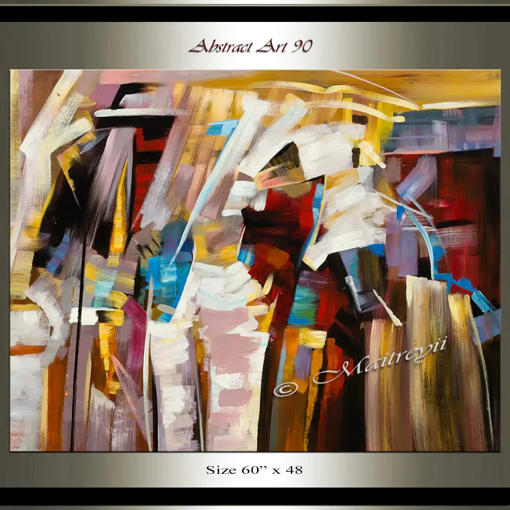 Abstract Modern art Original Paintings Teal color - Abstract Art 90