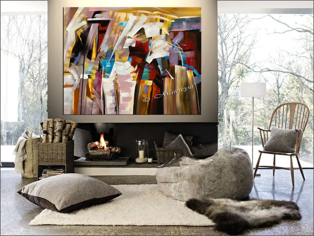 Abstract Modern art Original Paintings Teal color - Abstract Art 90