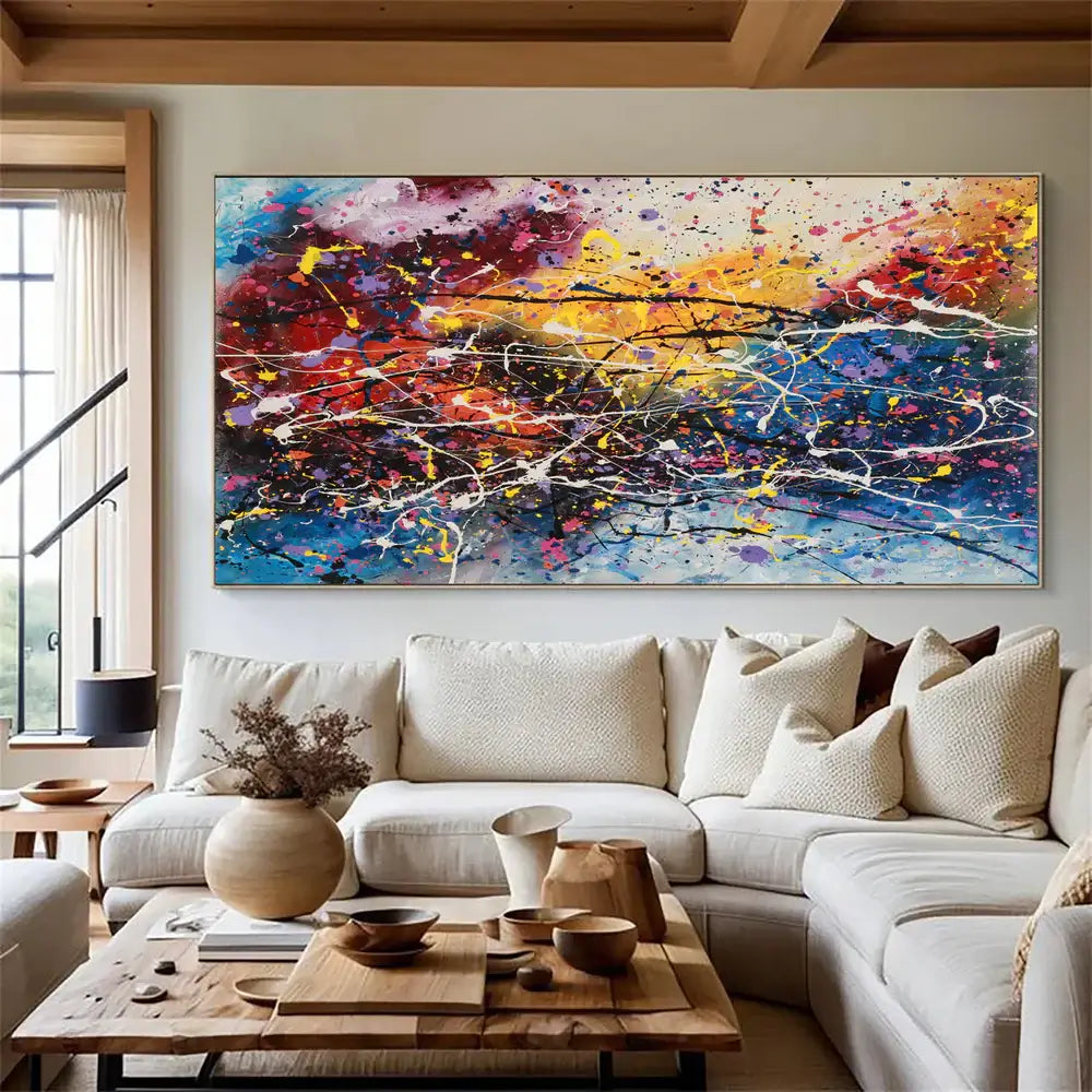 Original Red Abstract Painting – Handmade Modern Canvas Art