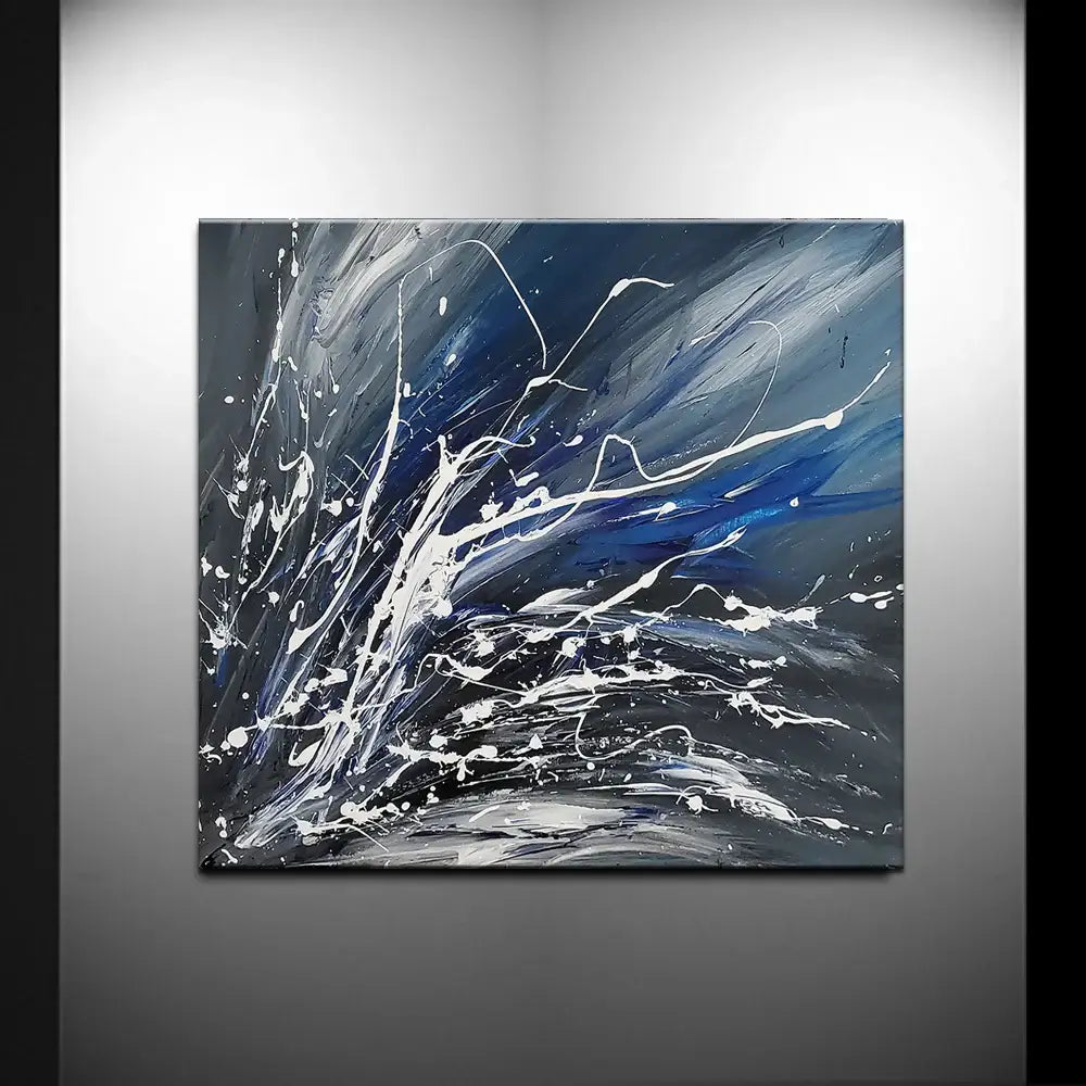 Black White Painting On Canvas Original Artwork For Sale, Modern Interior Decor - Unreal Beauty 4