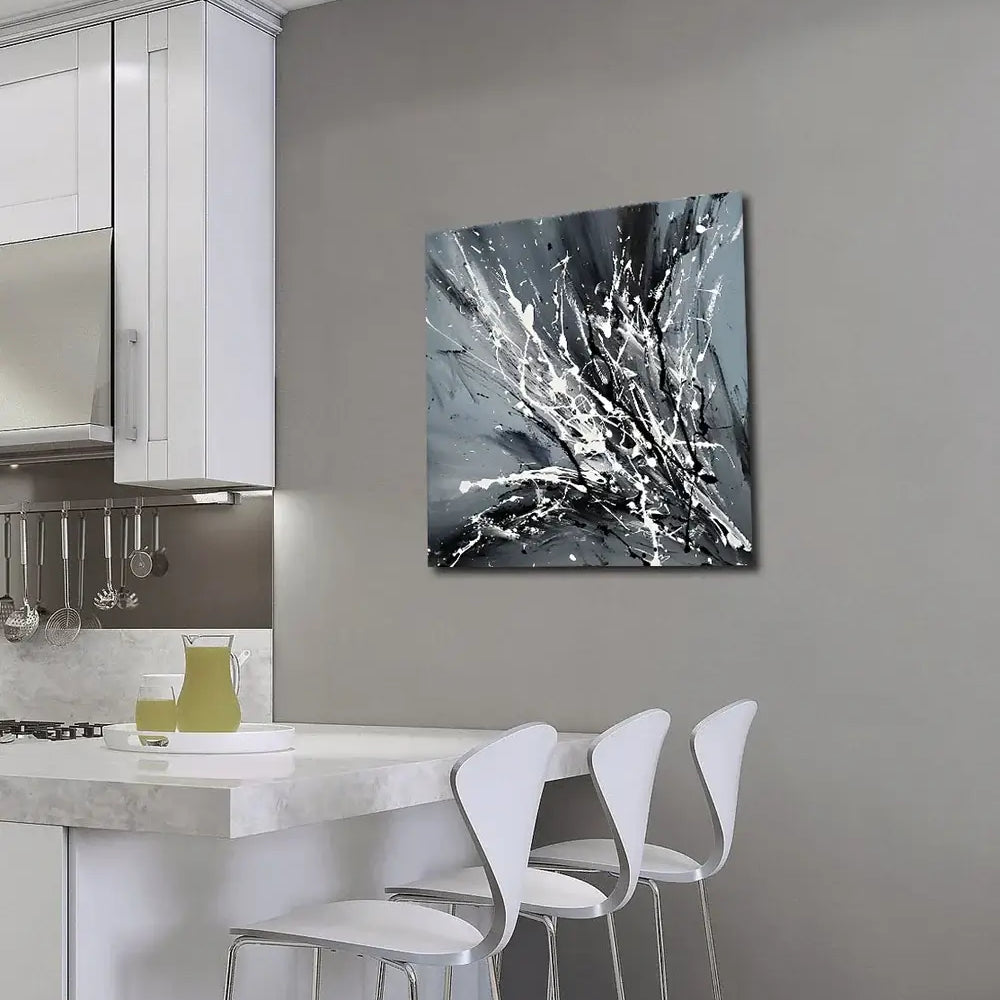 Black White Painting On Canvas Original Artwork For Sale, Modern Interior Decor - Unreal Beauty 2