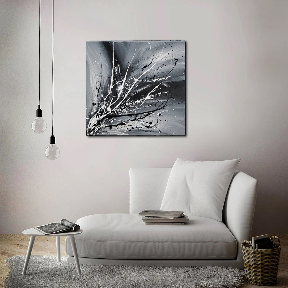 Black White Painting On Canvas Original Artwork For Sale, Modern Interior Decor - Unreal Beauty 3