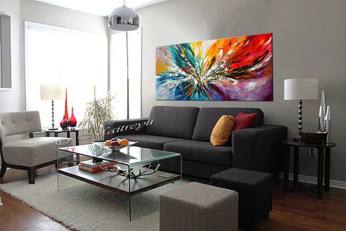 Large Modern Art Oil Painting on Canvas - Modern Wall Art Amazing Abstract 10 second image