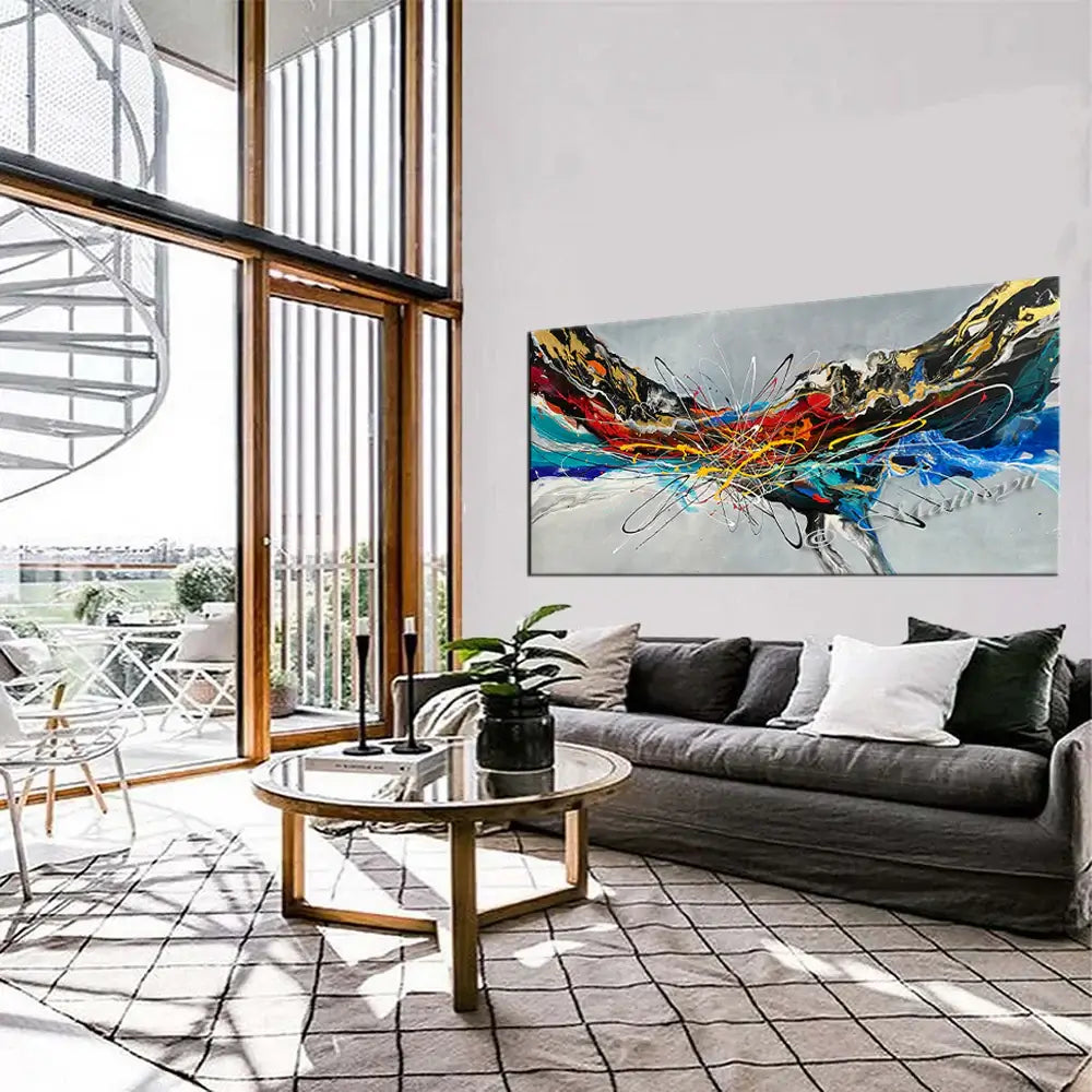Abstract Modern Art Oil Painting on canvas  Abstract Gold Flow Painting - Amazing Abstract 21