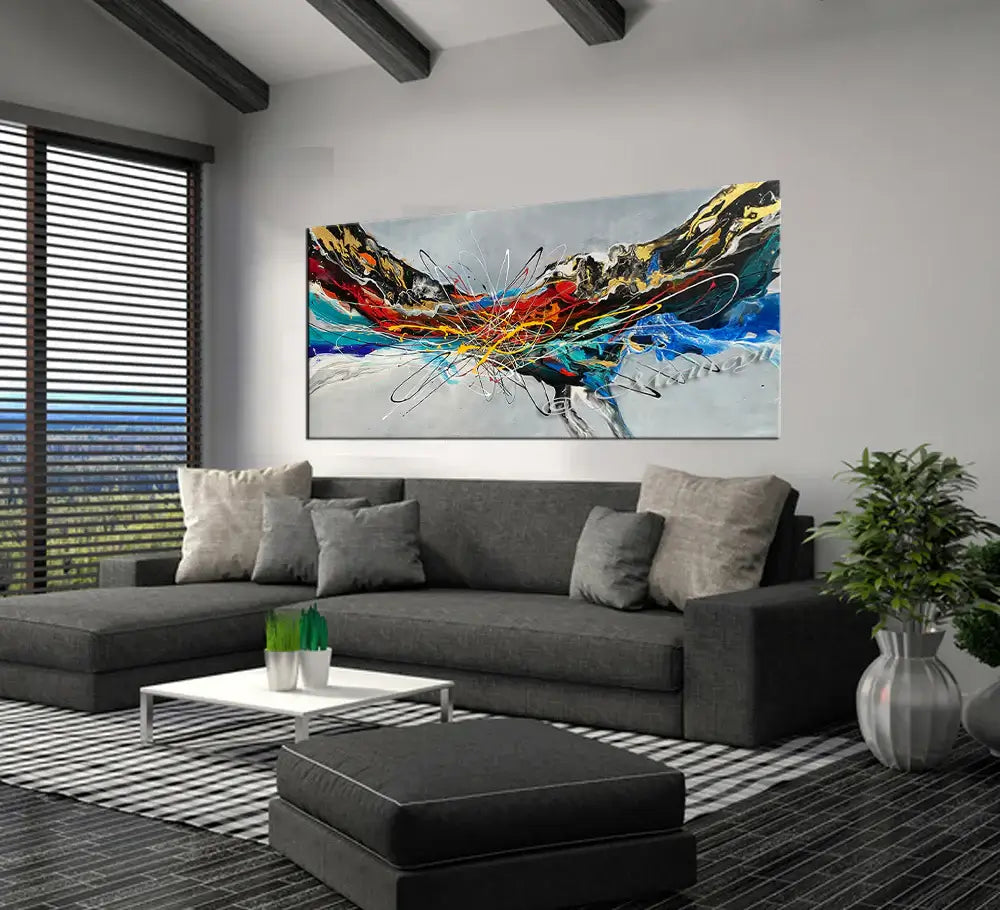 Abstract Modern Art Oil Painting on canvas  Abstract Gold Flow Painting - Amazing Abstract 21