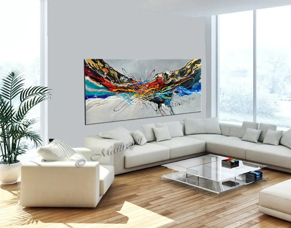 Abstract Modern Art Oil Painting on canvas  Abstract Gold Flow Painting - Amazing Abstract 21