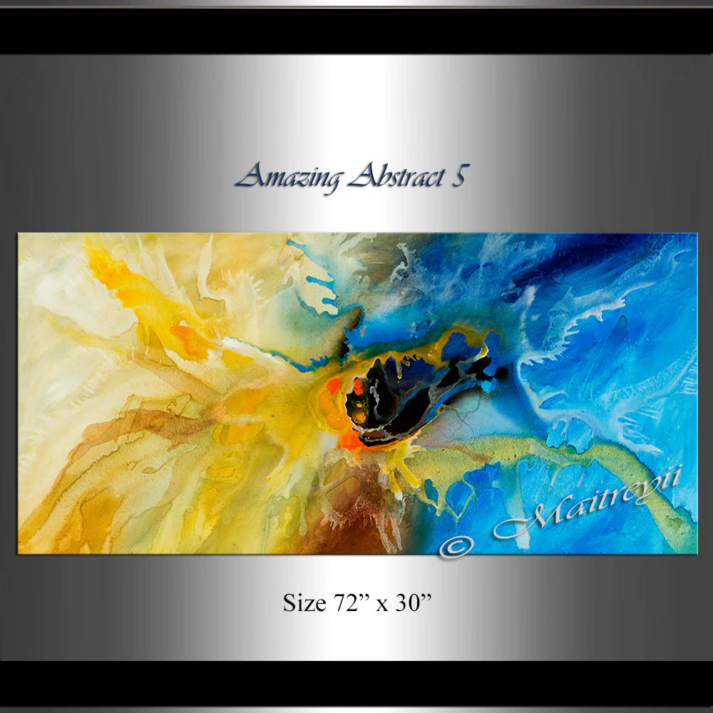 Large Modern Art Oil Painting on Canvas - Modern Wall Art Amazing Abstract 5 second image