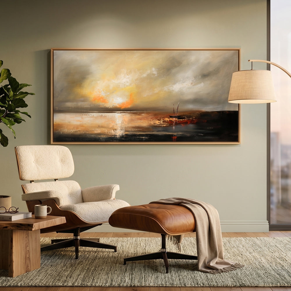 Ocean Artwork – Abstract style Gold Seascape for luxury homes - Amazing Ocean 1