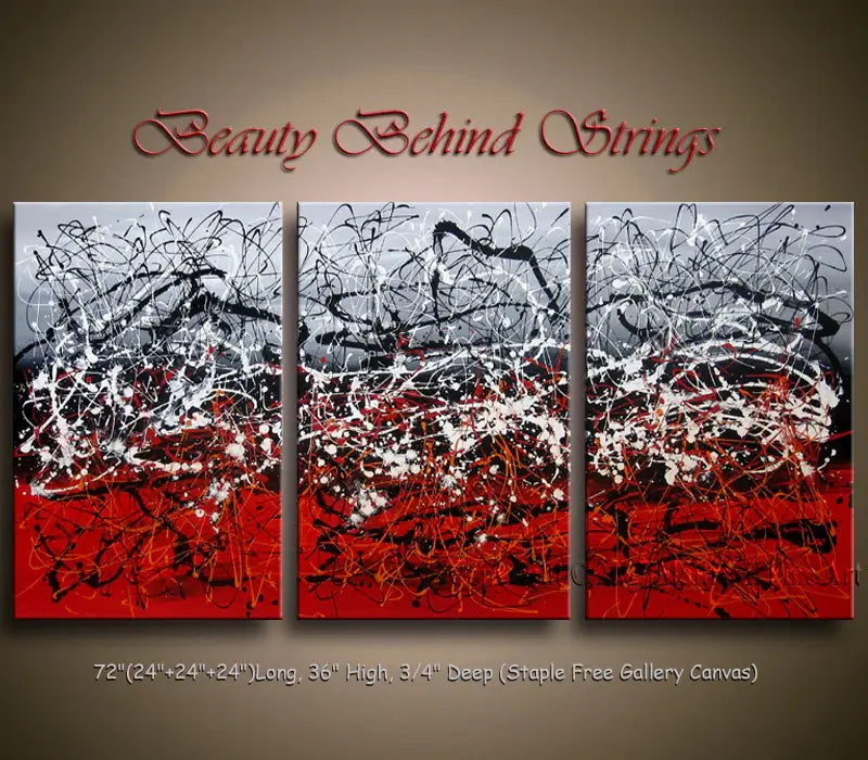 Christmas Holiday Decor Jackson Pollock Style Painting Gifts for him - Beauty Behind Strings