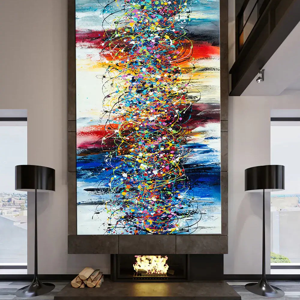 Abstract Angel Paintings | Jackson Pollock Style | Large Modern Art - Beauty of Bridge 6