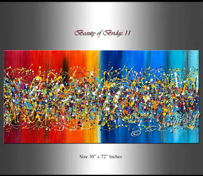 Painting Jackson Pollock Style Abstract art large Wall Art - Beauty of Bridge 11