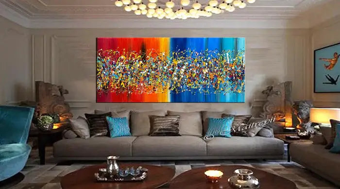 Painting Jackson Pollock Style Abstract art large Wall Art - Beauty of Bridge 11