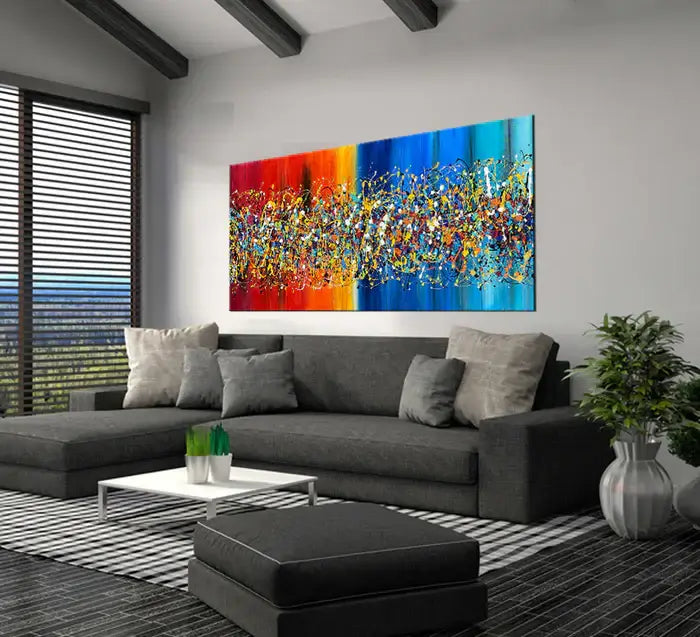 Painting Jackson Pollock Style Abstract art large Wall Art - Beauty of Bridge 11