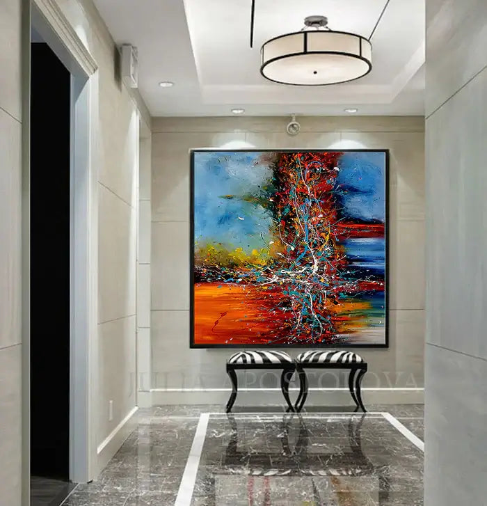Painting Jackson Pollock Multiple Size Drip Style Abstract art on Canvas, large Wall Art - Beauty of Faith