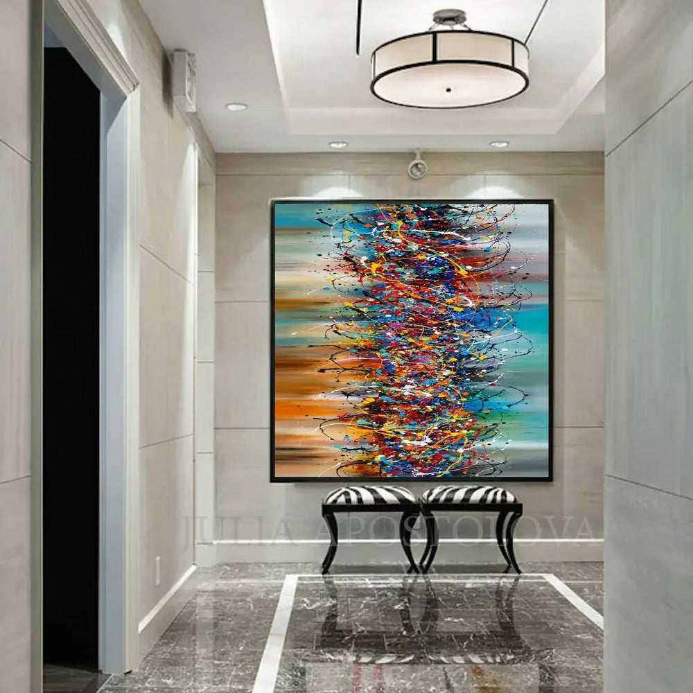 Painting Jackson Pollock Multiple Size Drip Style Abstract art on Canvas, large Wall Art - Beauty of Bridge