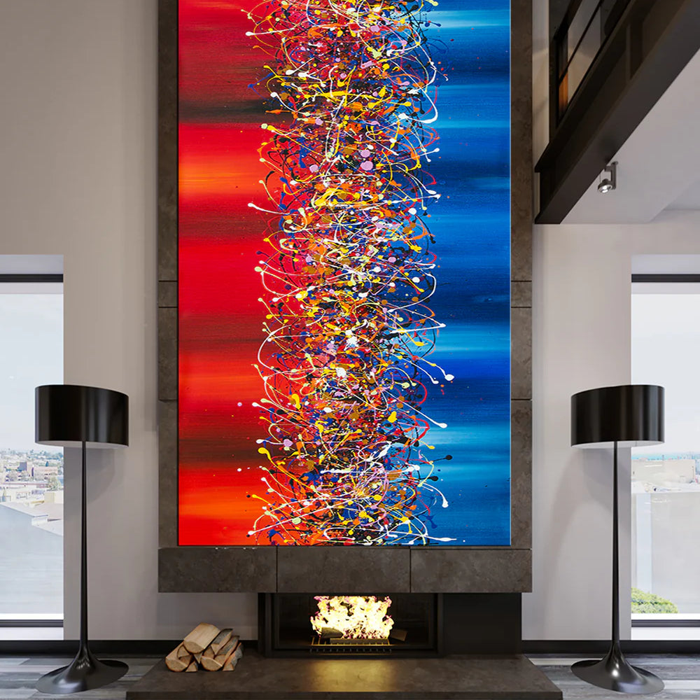 Abstract Angel Paintings | Jackson Pollock Style | Large Modern Art Beauty of Bridge 5