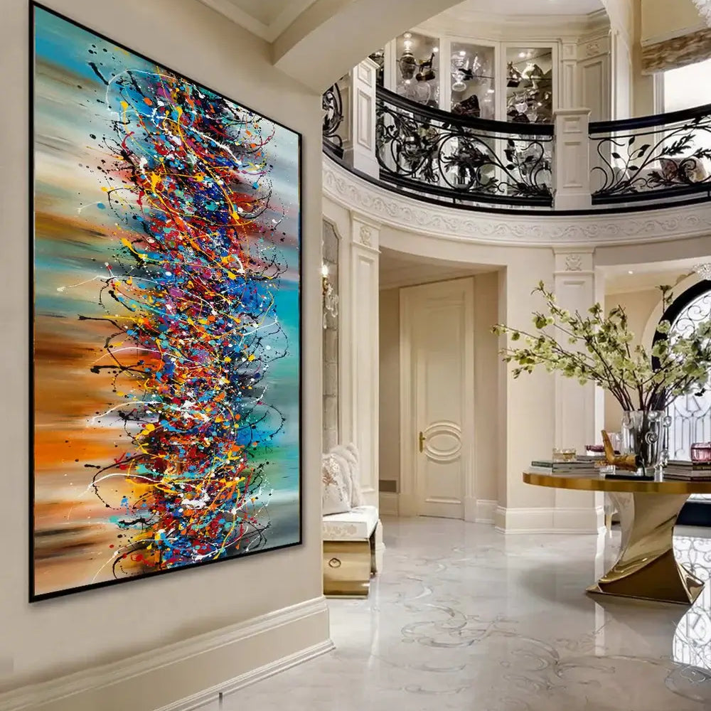 Painting Jackson Pollock Multiple Size Drip Style Abstract art on Canvas, large Wall Art - Beauty of Bridge
