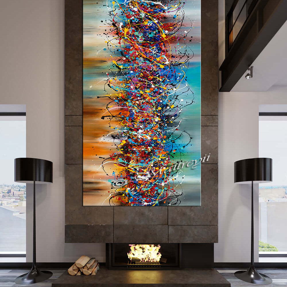 Wall Art Painting Jackson Pollock Multiple Size Drip Style Abstract art on Canvas, large Wall Art - Beauty of Bridge