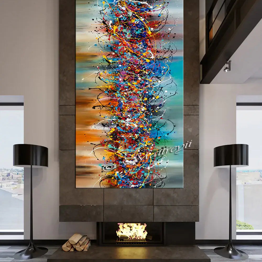 Painting Jackson Pollock Multiple Size Drip Style Abstract art on Canvas, large Wall Art - Beauty of Bridge