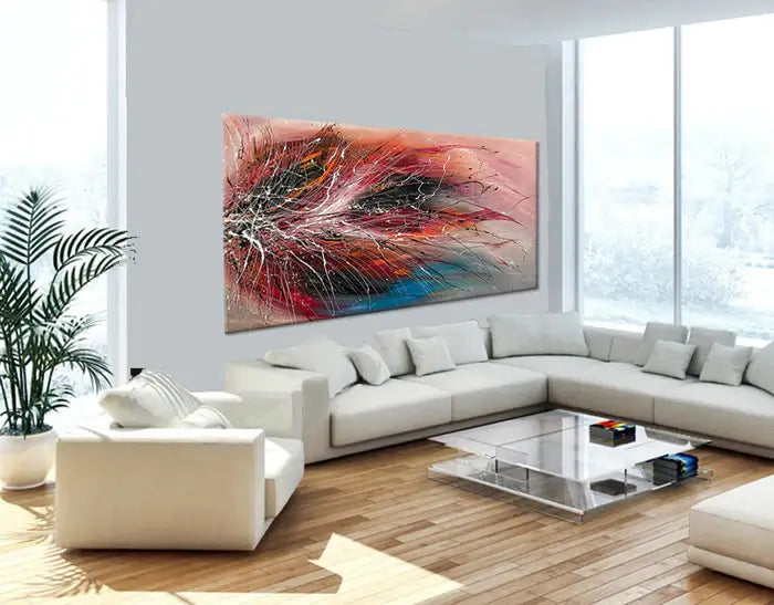 hand painted oversized wall art on canvas