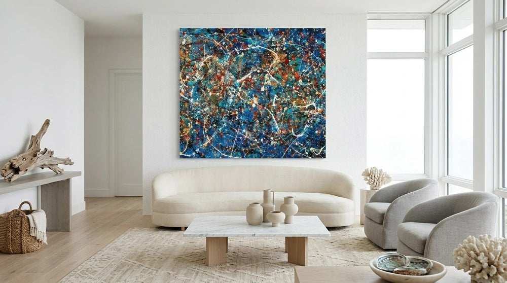 Drip Painting on Canvas | Modern Abstract Art - Vintage Beauty 164