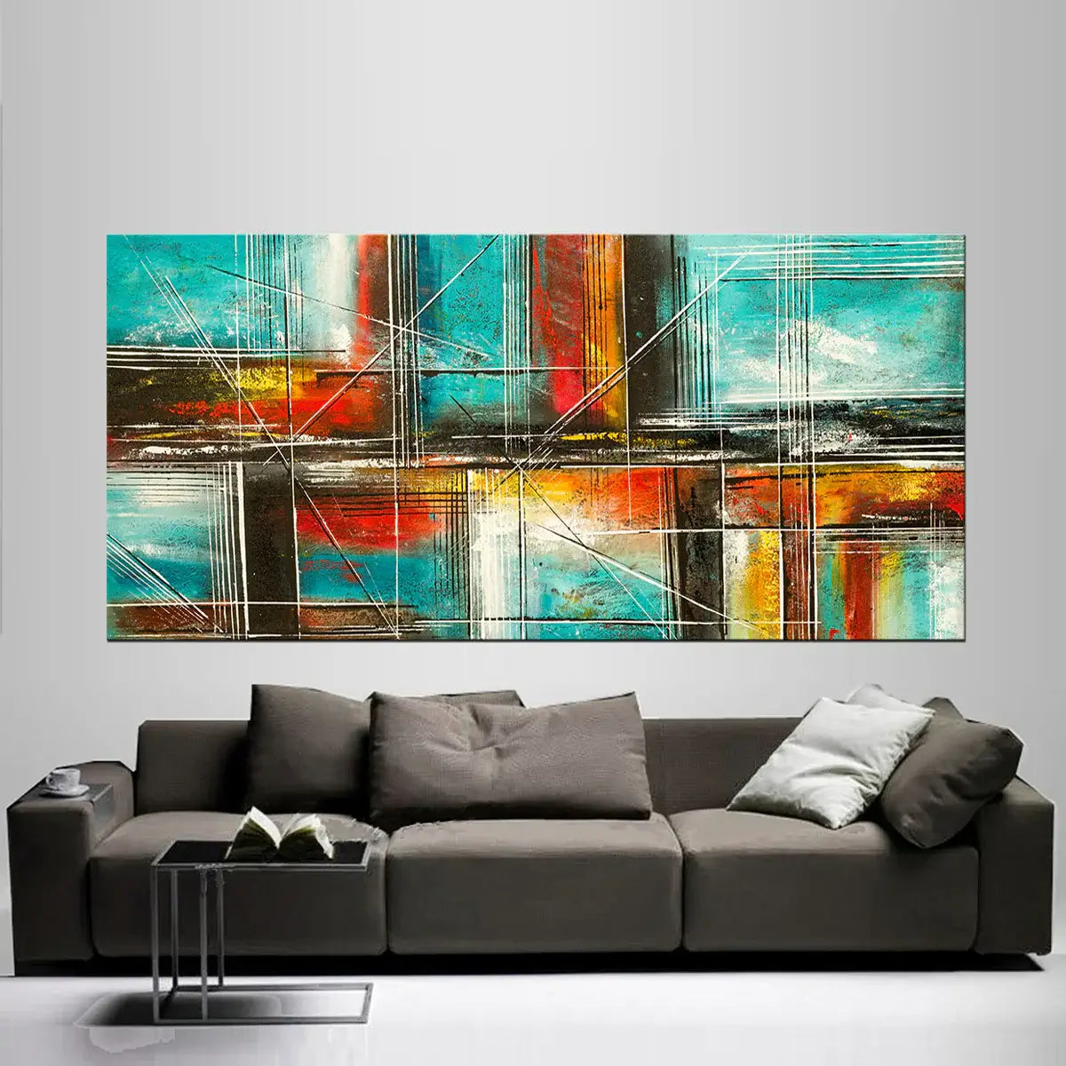 Wall Art Father's Day Gift Absract Modern Art Oil Painting on Canvas-Color Illusion