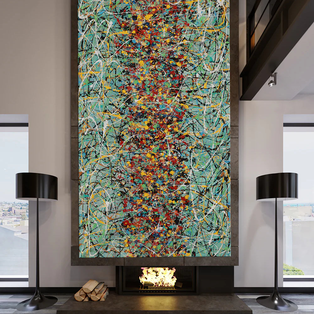 Large Modern Art – Jackson Pollock Style Wall Art - Beauty of bridge 23