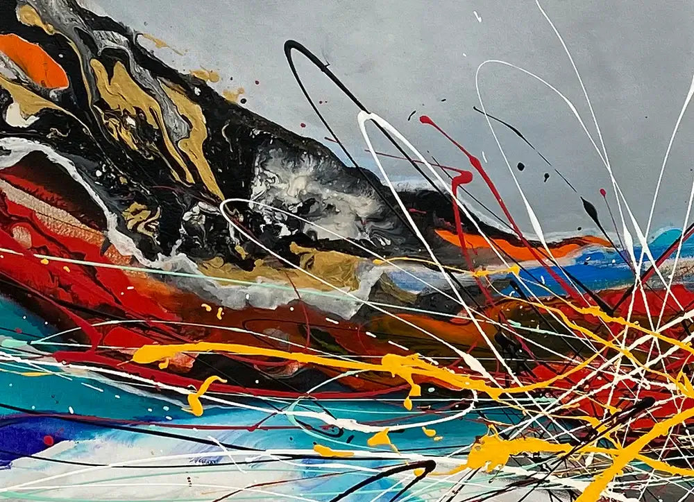 Abstract Modern Art Oil Painting on canvas  Abstract Gold Flow Painting - Amazing Abstract 21