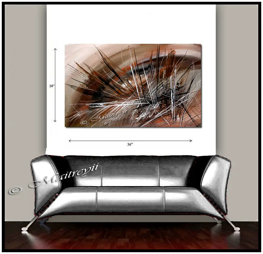 Abstract Art Brown Wall Art Large Painting on Canvas Modern Home Decor Wall Art  - Enlightenment