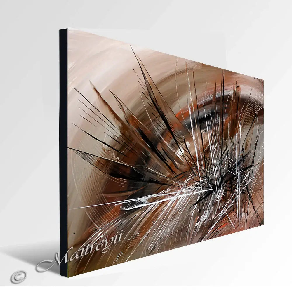 Abstract Art Brown Wall Art Large Painting on Canvas Modern Home Decor Wall Art  - Enlightenment