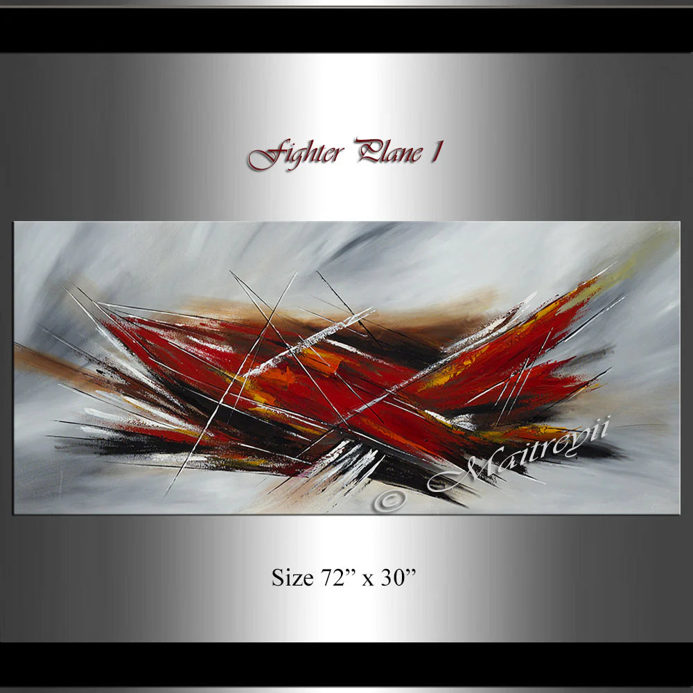 Original art for sale | Modern Paintings | Large Modern Art - Fighter Plane 1 second image