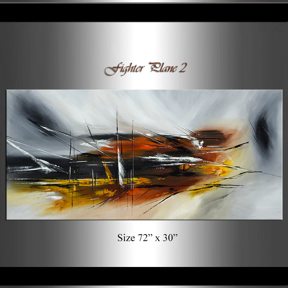Large Modern Art Original art for sale | Abstract Fighter Plane | Fighter Plan 2 second image