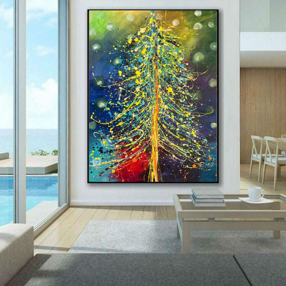 Christmas Decor - Festive Hand-Painted Wall Art by Maitreyii