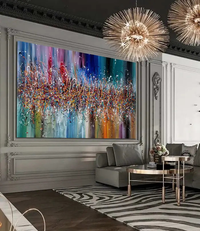 Modern Abstract wall art - Father of Abstract Art, Jackson Pollock Paintings, LargeModern Art - Heavenly Beauty