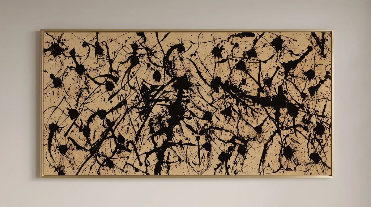 Hand-painted abstract splatter art on canvas Luxurious Strings 1