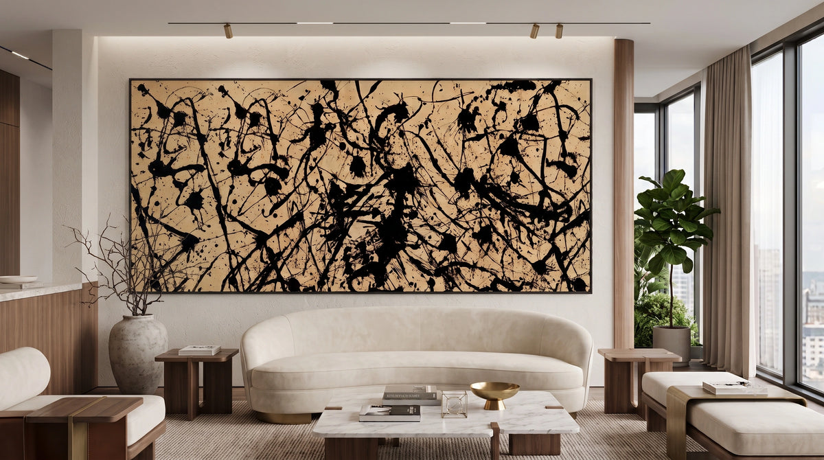 Oversized modern abstract wall art for contemporary interior
