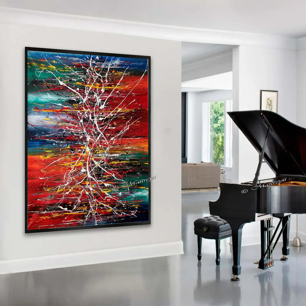 Painting Jackson Pollock Multiple Size Drip Style Abstract art on Canvas, large Wall Art - Lightning Beauty