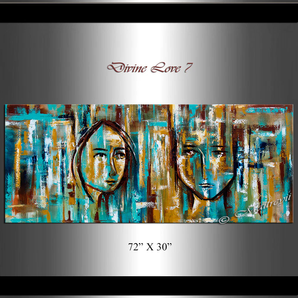 Large Modern Art Oil Painting on Canvas Modern Wall Art Figurative - Divine Love 7 second image