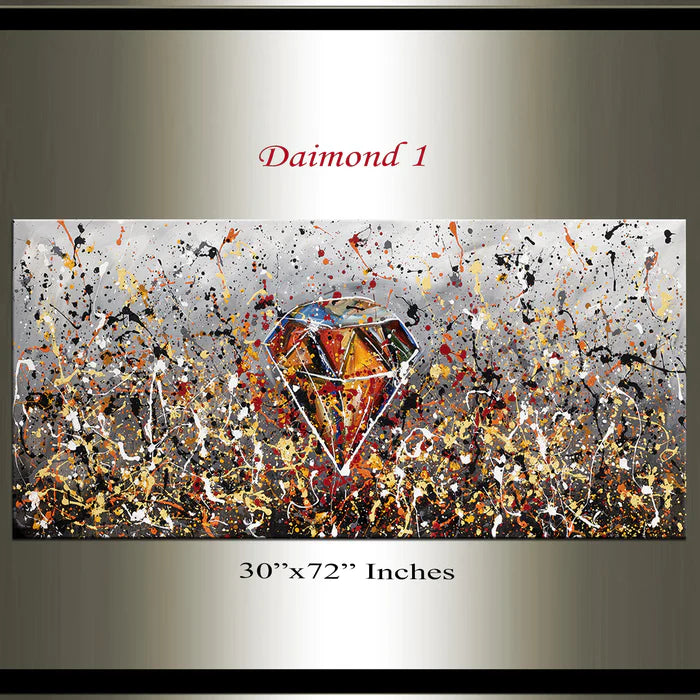 Diamond painting Wall Art | Jackson Pollock Style | Paintings | LargeModernArt - Diamond 1